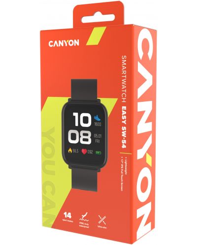 Смарт часовник Canyon - Easy SW-54, 41 mm, 1.7'', черен - 4