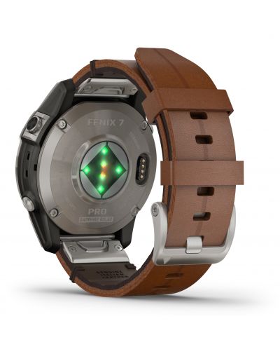 Смарт часовник Garmin - fēnix 7 Pro Sapphire Solar, 47mm, 1.3'', Leather, черен - 6