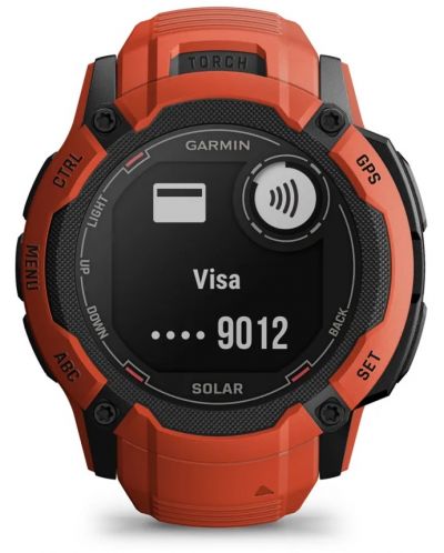 Смарт часовник Garmin - Instinct 2X Solar, 50mm, 1.1'', червен - 5