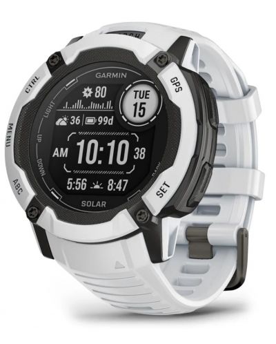 Смарт часовник Garmin - Instinct 2X Solar, 50mm, 1.1'', бял - 5