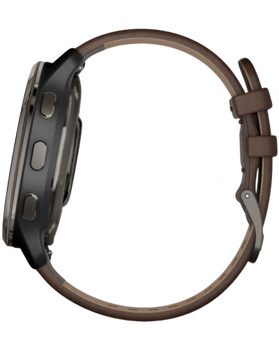 Смарт часовник Garmin - Venu 2 Plus, 43mm, Leather Brown - 3