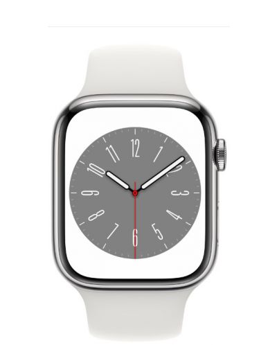 Смарт часовник Apple - Watch S8, Cellular, 45mm, Silver/White - 2