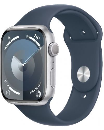 Смарт часовник Apple - Watch S9, 45mm, 1.9'', S/M, Storm Blue Sport - 2