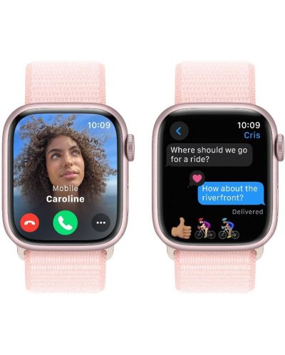 Смарт часовник Apple - Watch S9, 41mm, 1.69'', Light Pink Sport Loop - 4