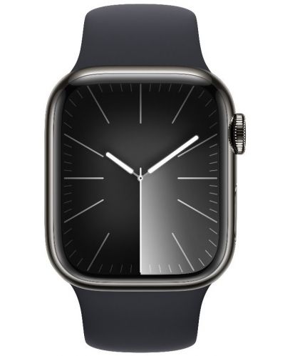 Смарт часовник Apple - Watch S9, Cellular, 41mm, Stainless Steel, M/L, Midnight - 2