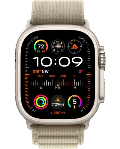 Смарт часовник Apple - Watch Ultra 2 Cell, 49mm, 1.92", L, Olive Alpine - 1