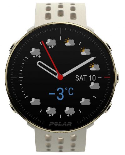 Смарт часовник Polar - Vantage M2, 1.2", златист с бежова каишка - 1