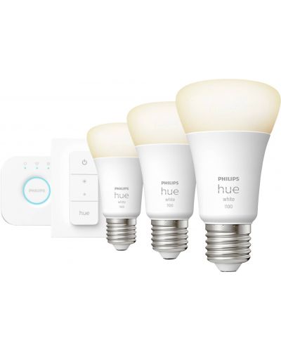 Смарт крушки Philips - HUE Get Started, 9.5W, E27, A60, 3 бpоя, dimmer - 2