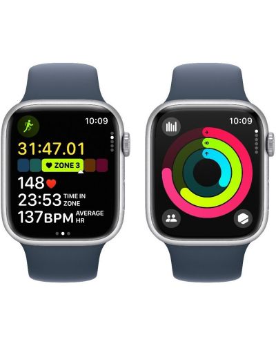 Смарт часовник Apple - Watch S9, 45mm, 1.9'', S/M, Storm Blue Sport - 5