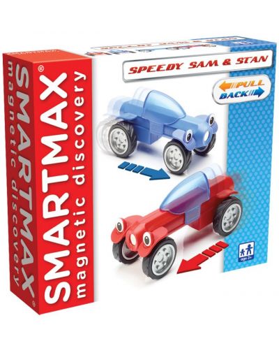Магнитен конструктор Smart Games Smartmax - Бързите Сам и Стан, 6 части - 1