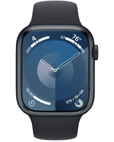 Смарт часовник Apple - Watch S9, 45mm, 1.9'', M/L, Midnight Sport - 1
