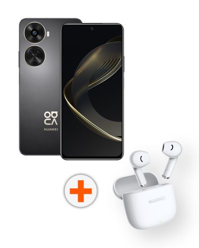 Смартфон Huawei - nova 12 SE, 8GB/256GB, черен + FreeBuds SE2, бели - 1