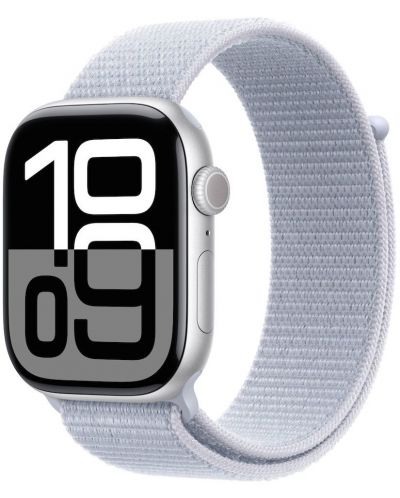 Смарт часовник Аpple - Watch S10 Cell, 42 mm, Silver Alu Case with Blue Cloud Sport Loop - 2