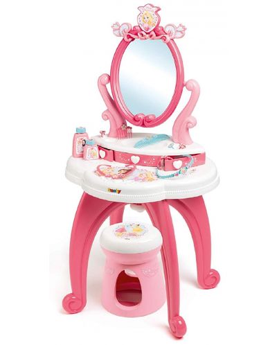 Детска тоалетка Smoby Disney Princess - 2 в 1, с аксесоари и столче - 1