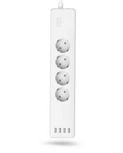 Смарт разклонител Hama - 176574, 4 гнезда, 4x USB-A, бял - 2