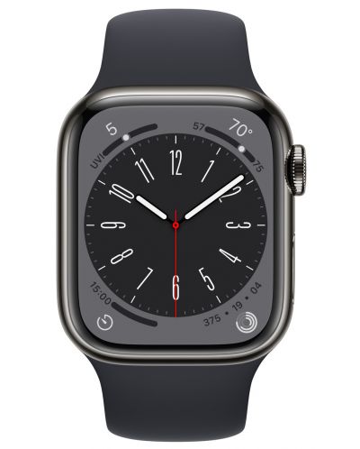 Смарт часовник Apple - Watch S8, Cellular, 45mm, Graphite/Midnight - 1