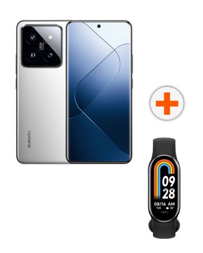 Смартфон Xiaomi 14, 12GB/512GB, White + Смарт гривна Xiaomi Mi Band 8, Graphite - 1