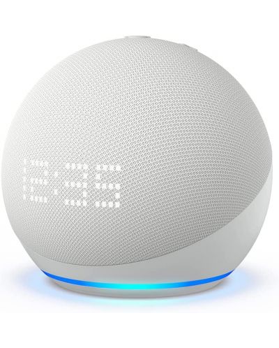 Смарт колона Amazon - Echo Dot 5, с часовник, бяла - 2