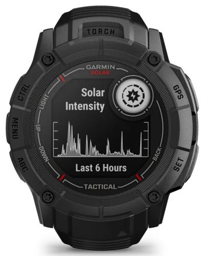 Смарт часовник Garmin - Instinct 2X Solar Tactical, 50mm, 1.1'', черен - 1