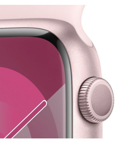 Смарт часовник Apple - Watch S9, 45mm, 1.9'', M/L, Light Pink Sport - 3