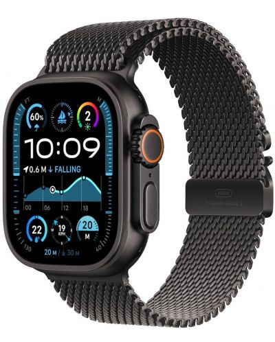 Смарт часовник Аpple - Watch Ultra2 v2 Cell, 49 mm, S, Black Titanium Case with Black Titanium Milanese Loop - 2