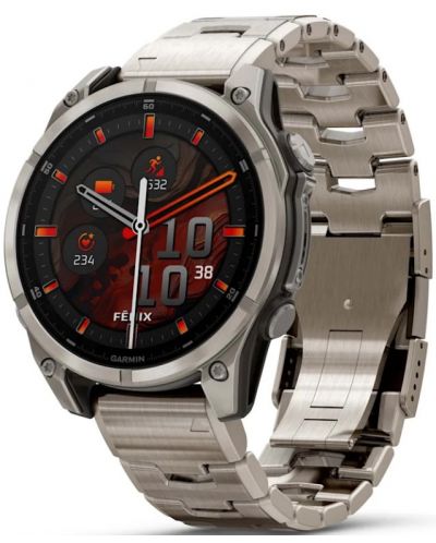 Смарт часовник Garmin - fēnix 8 Sapphire, 47 mm, 1.4'', Titanium, Graphite - 1