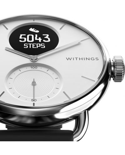 Смарт часовник Withings - Scanwatch, 42mm, сребрист/черен - 5