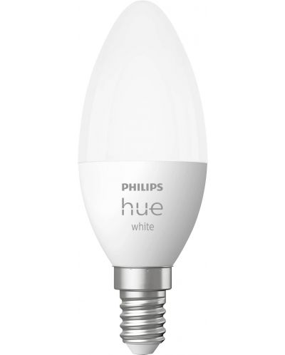 Смарт крушка Philips - HUE White, LED, 5.5W, E14, B39, dimmer - 1
