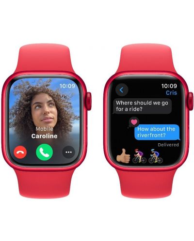 Смарт часовник Apple - Watch S9, 41mm, 1.69'', M/L, Product Red Sport - 4