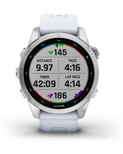 Смарт часовник Garmin - fenix 7S, 42mm, сребрист/бял - 3