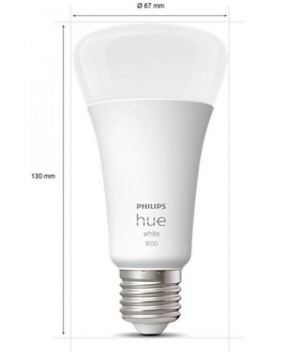 Смарт крушка Philips - Hue 15.5W, E27, A67, dimmer - 4