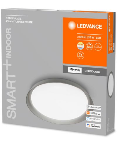 Смарт плафон Ledvance - SMART+, Plate, 430, dimmer, сив - 2