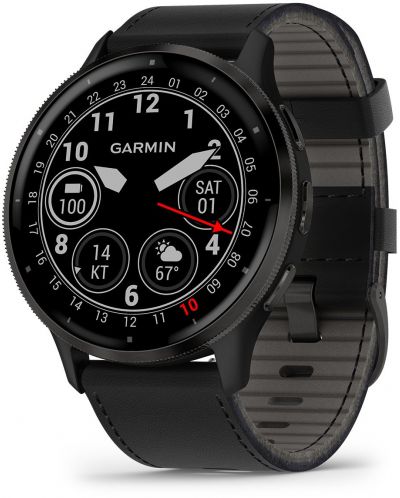 Смарт часовник Garmin - Venu 3, 45 mm, 1.4'', Slate Black/Leather - 1