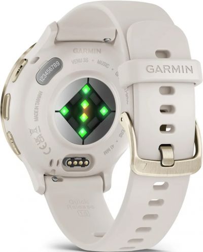 Смарт часовник Garmin - Venu 3S, 41 mm, 1.2'', Gold Ivory/Silicone - 7