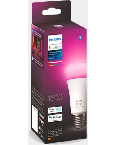 Смарт крушка Philips - Hue, 13.5W, E27, A67, dimmer - 1