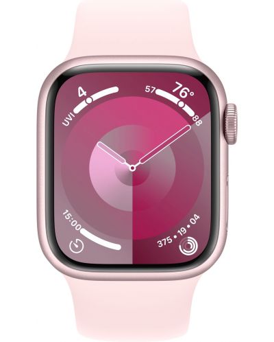 Смарт часовник Apple - Watch S9, 41mm, 1.69'', S/M, Light Pink Sport - 1