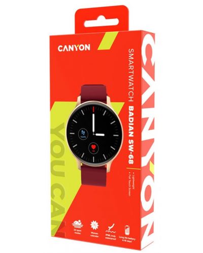 Смарт часовник Canyon - Badian SW-68, 45mm, 1.28'', златист - 4