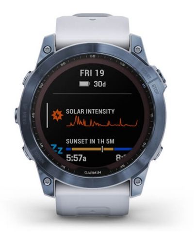 Смарт часовник Garmin - fenix 7X Sapphire Solar, 51mm, син/бял - 3