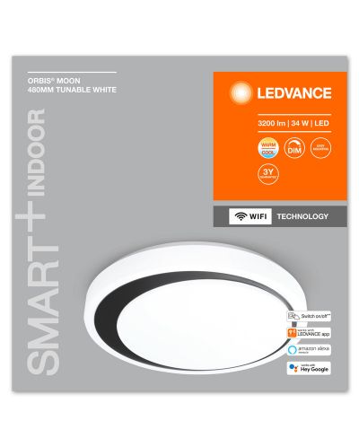 Смарт плафон Ledvance - SMART+, Moon 480, dimmer, бял/черен - 2