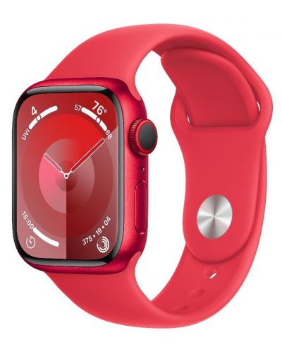 Смарт часовник Apple - Watch S9, Cellular, 45mm, Aluminum, M/L, Red - 1