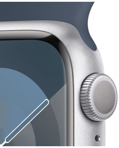 Смарт часовник Apple - Watch S9, 41mm, 1.69'', M/L, Storm Blue Sport - 3