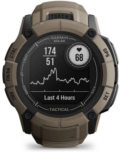 Смарт часовник Garmin - Instinct 2X Solar Tactical, 50mm, 1.1'', кафяв - 2
