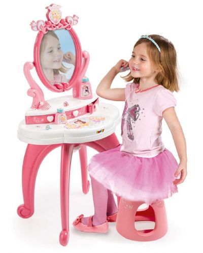 Детска тоалетка Smoby Disney Princess - 2 в 1, с аксесоари и столче - 2