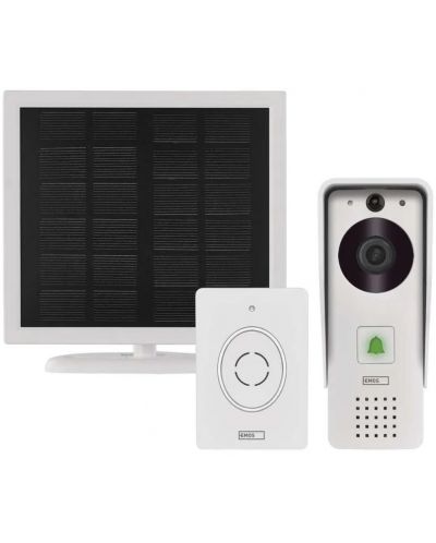 Смарт видеозвънец Emos - GoSmart, IP-09D/H4030, Solar panel, Wi-Fi, бял - 1