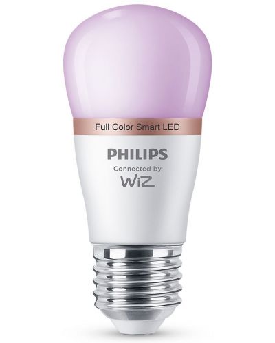 Смарт крушка Philips - Frosted, 4.9W LED, E27, P45, RGB, dimmer - 1