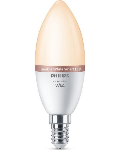 Смарт крушка Philips - C37, 4.9W, E14, RGB, бяла - 1