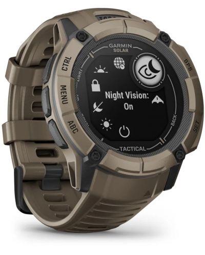 Смарт часовник Garmin - Instinct 2X Solar Tactical, 50mm, 1.1'', кафяв - 5