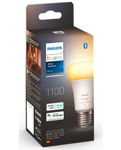 Смарт крушка Philips - Hue, 8W, E27, A60, dimmer - 1