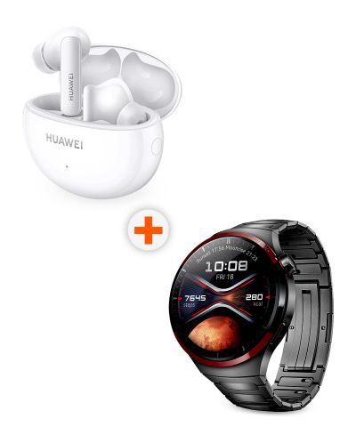 Смарт часовник Huawei - Watch 4 Pro, 49 mm, 1.5'', Space Gray Titanium + FreeBuds 5i - 1