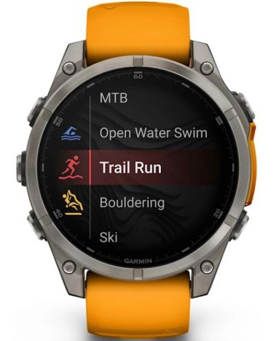 Смарт часовник Garmin - fēnix 8 Sapphire, 47 mm, 1.4'', Orange/Graphite - 5